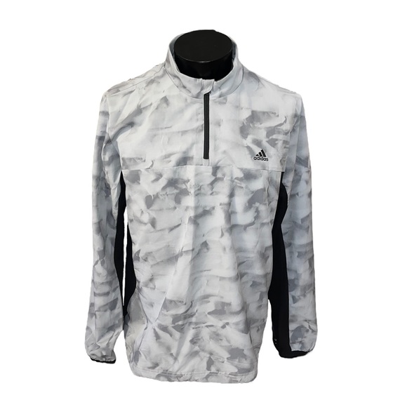 Adidas Gray with Black Long Sleeve Quarter Zip Pullover - Picture 1 of 9